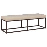 Stone & Beam Contemporary Metal Bench, 58W, Oatmeal