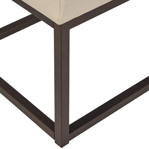  Stone & Beam Contemporary Metal Bench, 58W, Oatmeal