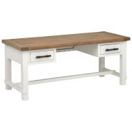 Stone & Beam Barrett Reclaimed Wood 2-Tone Desk, 71W, White, Sandstone