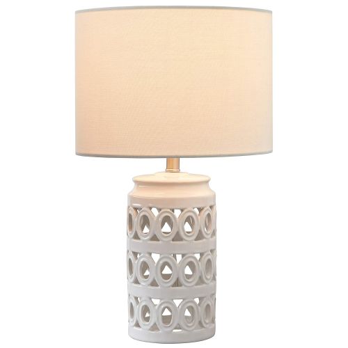  Stone & Beam Ceramic Light Modern Ceramic Table Lamp with Bulb, 18.3H, Brushed Nickel