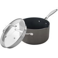 [아마존베스트]Stone & Beam Sauce Pan With Lid, 4-Quart, Hard-Anodized Non-Stick Aluminum