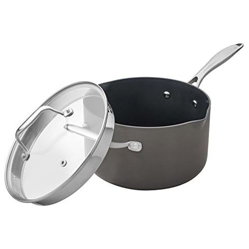  [아마존베스트]Stone & Beam Sauce Pan With Lid, 4-Quart, Hard-Anodized Non-Stick Aluminum