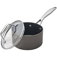 [아마존베스트]Stone & Beam Sauce Pan with Lid, 1-Quart, Hard-Anodized Non-Stick Aluminum
