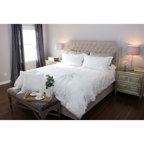  Stone Cottage Mosaic White Duvet Set, King