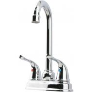 StoneCrest Dual Control 4 Metal Bar Faucet with Tea-Pot Style Handles, Chrome Finish.