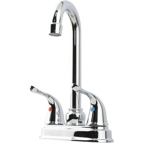  StoneCrest Dual Control 4 Metal Bar Faucet with Tea-Pot Style Handles, Chrome Finish.