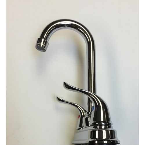  StoneCrest Dual Control 4 Metal Bar Faucet with Tea-Pot Style Handles, Chrome Finish.