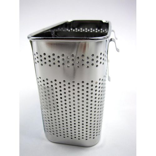  2 Divided Square Stainless Steel Perforated Cutlery Holder Sink Storage Basket by Stopia