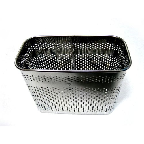  2 Divided Square Stainless Steel Perforated Cutlery Holder Sink Storage Basket by Stopia