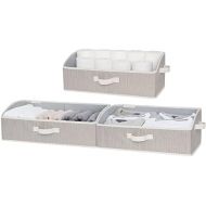 StorageWorks Closet Storage Bins, Trapezoid Storage Box, Fabric Bins and Baskets, Mixing of Gray, Brown & Beige, Jumbo, 3-Pack