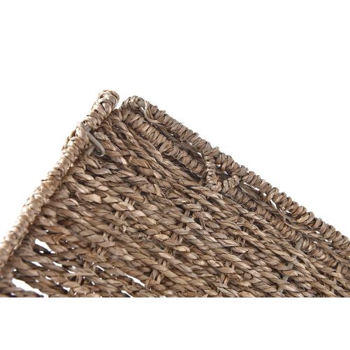  StorageWorks Seagrass & Hyacinth Storage Woven Basket with Iron Wire Frame, Foldable Storage Baskets Organizer, Medium,10.2x10.2x10.6, 2-Pack, Extra - Gift Lining