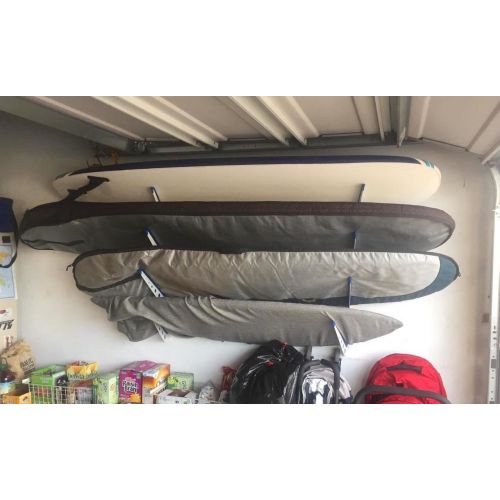  StoreYourBoard Metal Surfboard Storage Rack - 4 Surf Adjustable Home Wall Mount