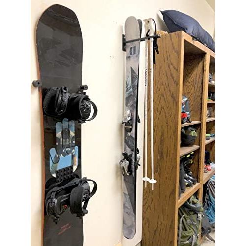  [아마존베스트]StoreYourBoard Ski Wall Storage Rack, Steel Home and Garage Skis Mount, Ski Couple