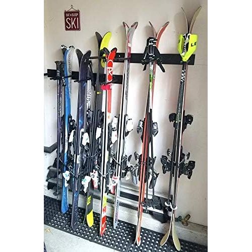  StoreYourBoard Ski Wall Storage Rack, 2 Pack Holds 16 Pairs, Steel Home and Garage Skis Mount