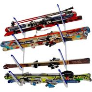 StoreYourBoard Horizontal Multi Ski Wall Rack, Home and Garage Skiing Storage Mount