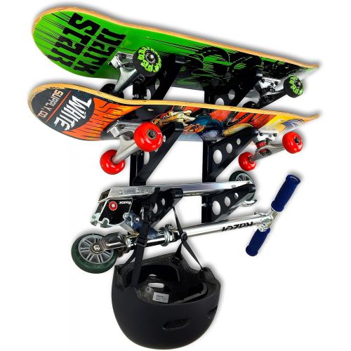  StoreYourBoard Skateboard Rack, 3 Board Wall Storage Mount, Home and Garage