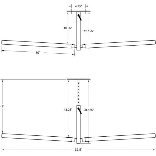  StoreYourBoard 2 Kayak Ceiling Rack, Hi Port 2 Storage Hanger Overhead Mount, Adjustable