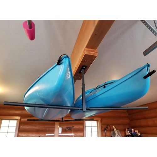  StoreYourBoard 2 Kayak Ceiling Rack, Hi Port 2 Storage Hanger Overhead Mount, Adjustable