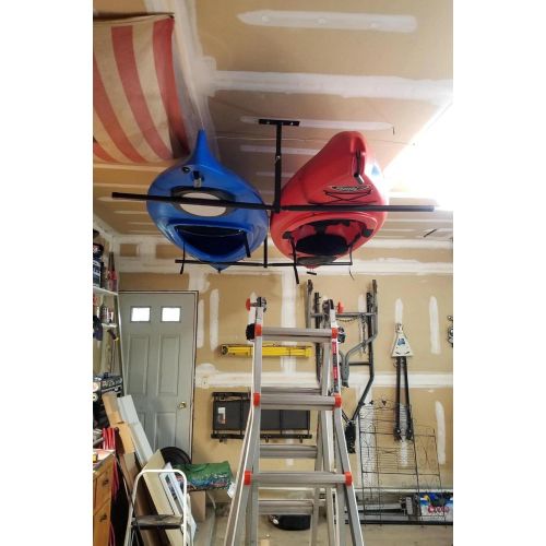  StoreYourBoard 2 Kayak Ceiling Rack, Hi Port 2 Storage Hanger Overhead Mount, Adjustable