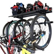[아마존베스트]StoreYourBoard Bike Rack + Storage Shelf, Holds 5 Bicycles, Garage Adjustable Bike Wall Mount