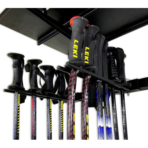  [아마존베스트]StoreYourBoard Ski Wall Rack and Storage Shelf, Holds 10 Pairs, Ski Wall Mount, Home and Garage Storage Hanger