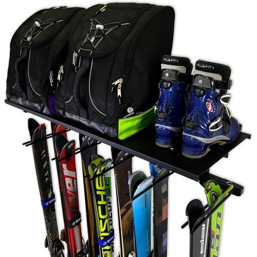  [아마존베스트]StoreYourBoard Ski Wall Rack and Storage Shelf, Holds 10 Pairs, Ski Wall Mount, Home and Garage Storage Hanger