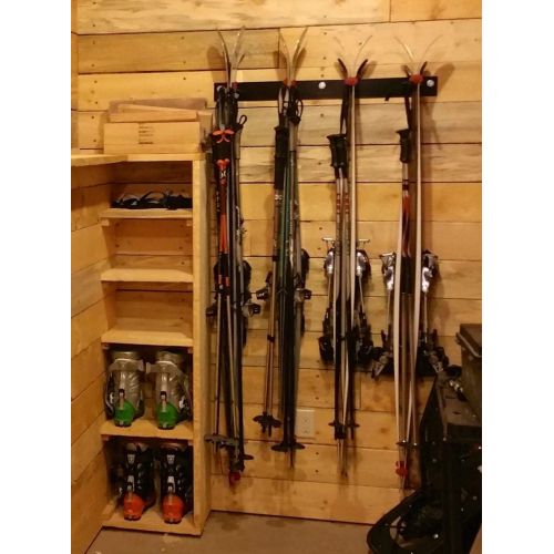  [아마존베스트]StoreYourBoard Ski Wall Storage Rack, 2 Pack Holds 16 Pairs, Steel Home and Garage Skis Mount