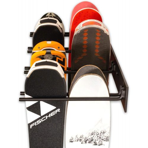  [아마존베스트]StoreYourBoard Ski Wall Storage Rack, 2 Pack Holds 16 Pairs, Steel Home and Garage Skis Mount