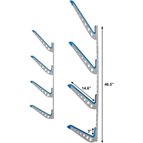  [아마존베스트]StoreYourBoard Adjustable Water Ski Wall Storage Rack, Holds 4 Sets of Skis, Garage Home Boathouse Organizer