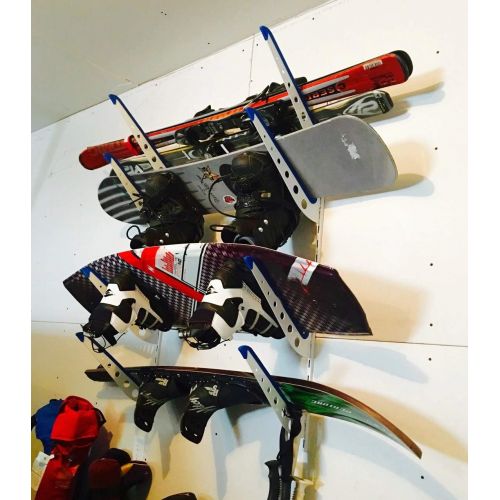  [아마존베스트]StoreYourBoard Adjustable Water Ski Wall Storage Rack, Holds 4 Sets of Skis, Garage Home Boathouse Organizer