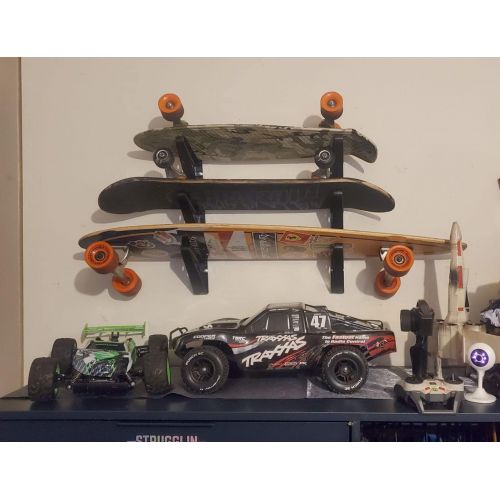  StoreYourBoard Skateboard and Longboard Storage Rack, Trifecta Wall Mount Display, Home and Garage Organizer