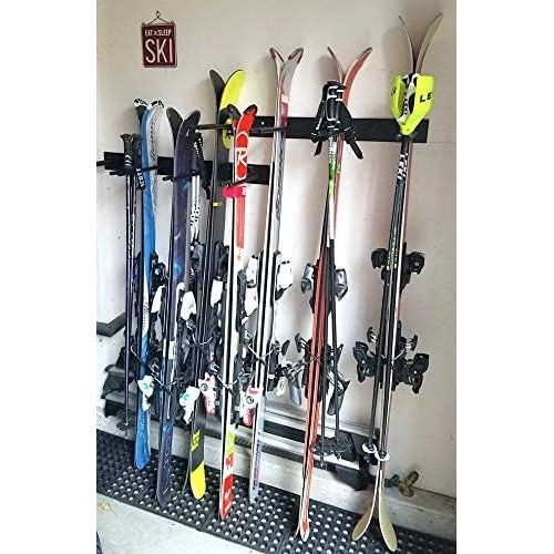  StoreYourBoard Ski Wall Storage Rack, Holds 8 Pairs, Steel Home and Garage Skis Mount