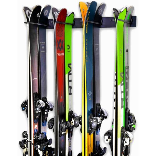  StoreYourBoard Ski Wall Storage Rack, Holds 8 Pairs, Steel Home and Garage Skis Mount