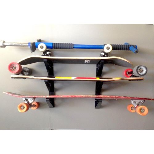  StoreYourBoard Skateboard Rack, 3 Board Wall Storage Mount, Home and Garage