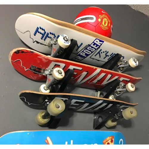  StoreYourBoard Skateboard Rack, 3 Board Wall Storage Mount, Home and Garage