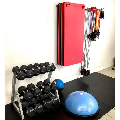  StoreYourBoard Fitness Gear Essential Gym Rack, Wall Mount Organizer, Yoga Mats Jump Ropes Exercise Bands