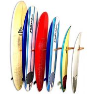 StoreYourBoard Vertical Timber Surfboard Wall Rack, Holds 6 Surfboards, Home and Garage Storage Mount System