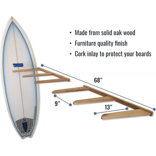  StoreYourBoard Vertical Timber Surfboard Wall Rack, Holds 6 Surfboards, Home and Garage Storage Mount System