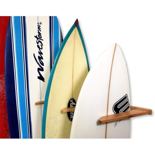  StoreYourBoard Vertical Timber Surfboard Wall Rack, Holds 6 Surfboards, Home and Garage Storage Mount System