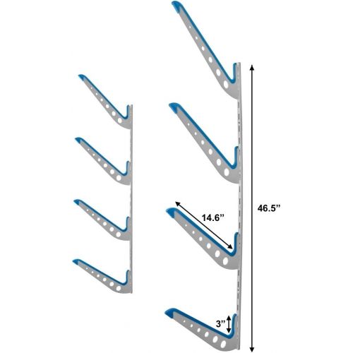  StoreYourBoard Metal Surfboard Storage Rack, 4 Surf Adjustable Home Wall Mount