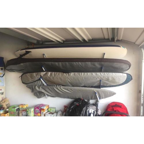  StoreYourBoard Metal Surfboard Storage Rack, 4 Surf Adjustable Home Wall Mount