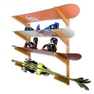 StoreYourBoard Timber Snowboard Wall Rack, Indoor Storage, Solid Natural Wood