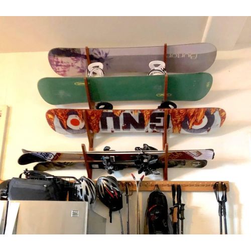 StoreYourBoard Timber Snowboard Wall Rack, Indoor Storage, Solid Natural Wood
