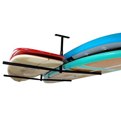  StoreYourBoard Double SUP & Surf Ceiling Storage Rack, Hi Port 2 Overhead Hanger Mount, Home & Garage