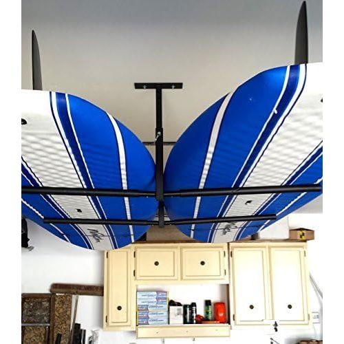  StoreYourBoard Double SUP & Surf Ceiling Storage Rack, Hi Port 2 Overhead Hanger Mount, Home & Garage