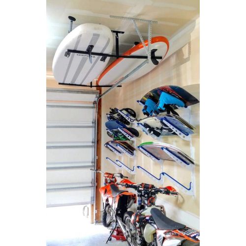  StoreYourBoard Double SUP & Surf Ceiling Storage Rack, Hi Port 2 Overhead Hanger Mount, Home & Garage