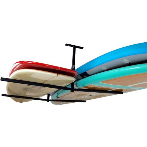  StoreYourBoard Double SUP & Surf Ceiling Storage Rack, Hi Port 2 Overhead Hanger Mount, Home & Garage