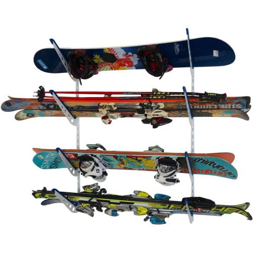  StoreYourBoard Horizontal Multi Ski Wall Rack, Home and Garage Skiing Storage Mount