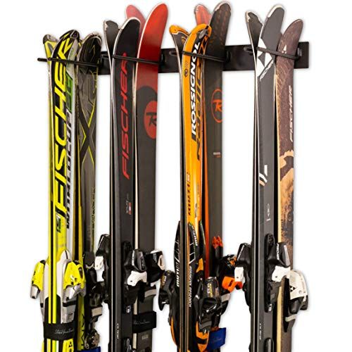  StoreYourBoard Ski Wall Storage Rack, Holds 8 Pairs, Steel Home and Garage Skis Mount