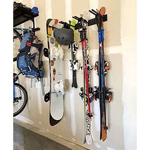  StoreYourBoard Ski Wall Storage Rack, Holds 8 Pairs, Steel Home and Garage Skis Mount